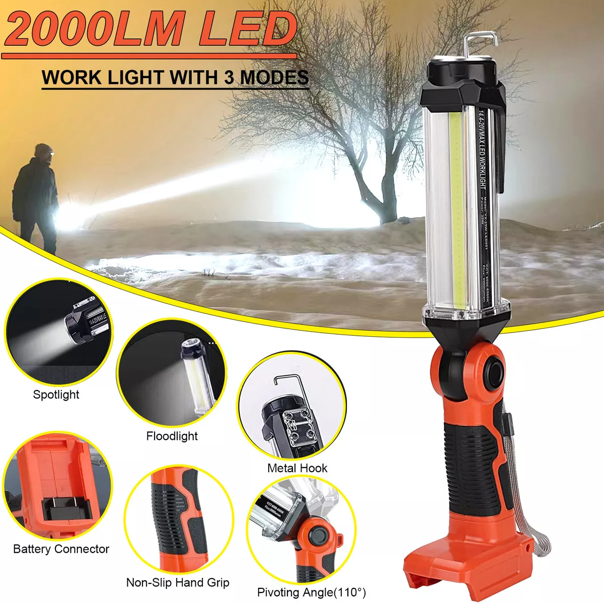 Black Decker 18v Work Light, Black Decker 18v Flashlight