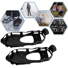 Non-slip Ice Crampons Walk Spikes Grips Grippers for Shoes Boots, 24 Steel Studs