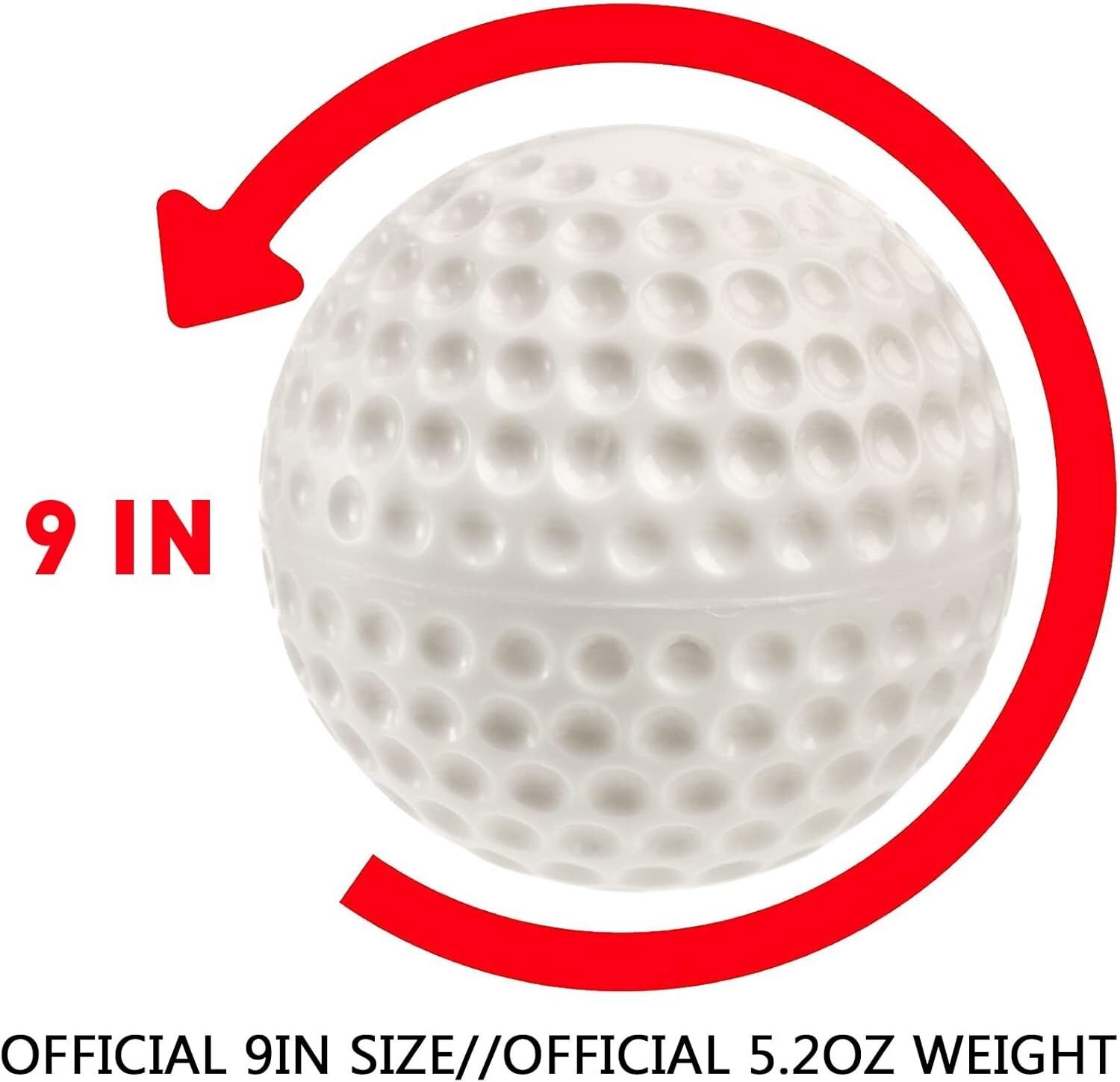 12 Pack Green Dimpled Baseballs, 9-Inch Pitching Machine Baseballs for Hand-Eye