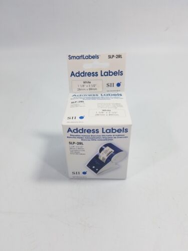 Étiquettes d'adresse Seiko Smartlabels SLP-2RL blanches 1-1/8" x 3-1/2" 260 étiquettes neuves - Photo 1 sur 6