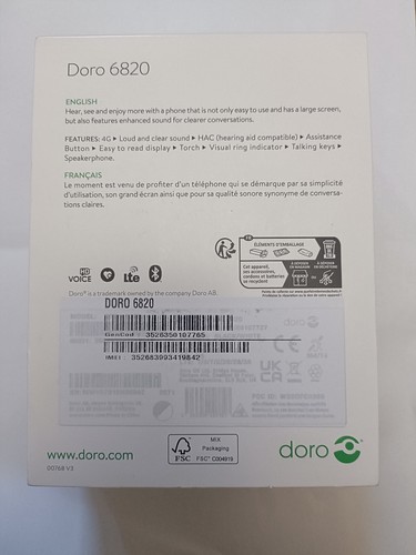 Large Buttons Mobile Phone, Easy To Use Doro 6820 Flip Phone-Black - Picture 3 of 8