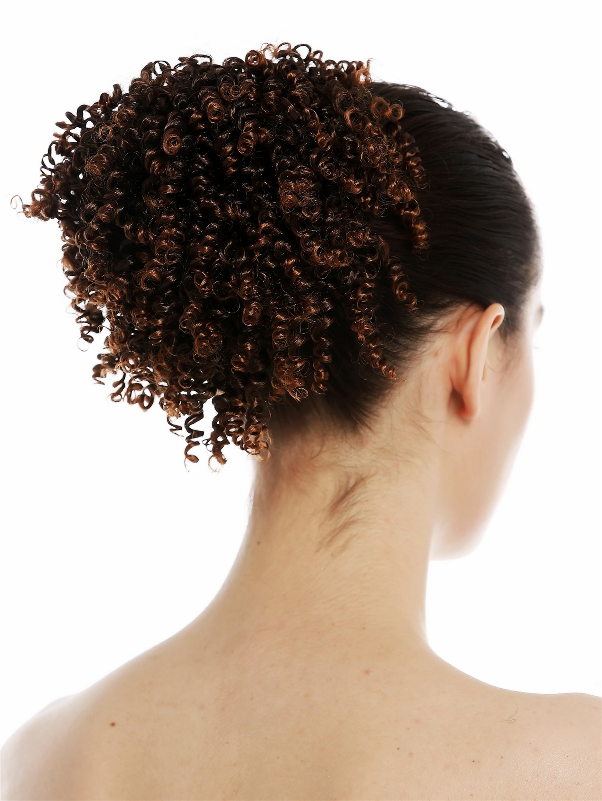 Hairpiece Open Hair Bun Hair Rose Voluminous Curly Curls Chestnut Brown Mix