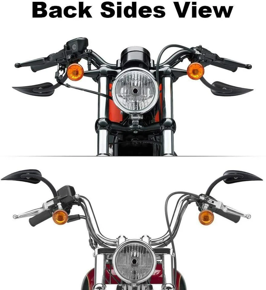 Black Teardrop Side Mirrors For Harley Davidson Softail Street Glide Road King - Изображение 4 из 4