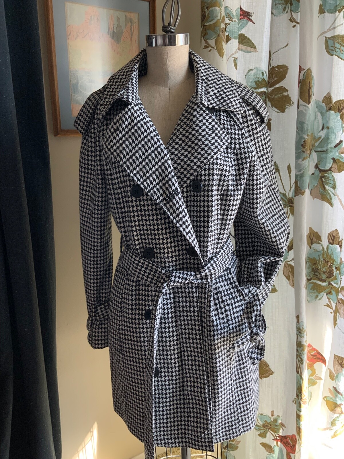 BCBGeneration Houndstooth Woman’s Raincoat Jacket… - image 1