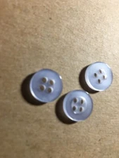 NEW 25 PC 1/2 INCH BAG LIGHT BLUE  PEARL FINISH 4 HOLE BUTTON