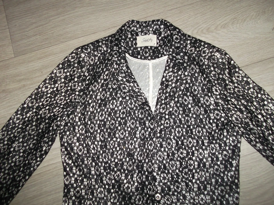 Veste SCHOOL RAG noire et blanche style dentelle taille S/36/1 TBE - Photo 2/3