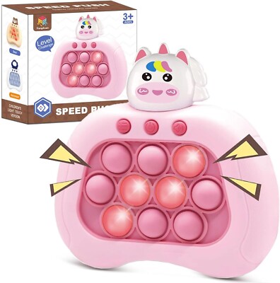 Quick Push Game，Pop Game Fidget Toys, Fast Push Bubble Game, Handheld Pink