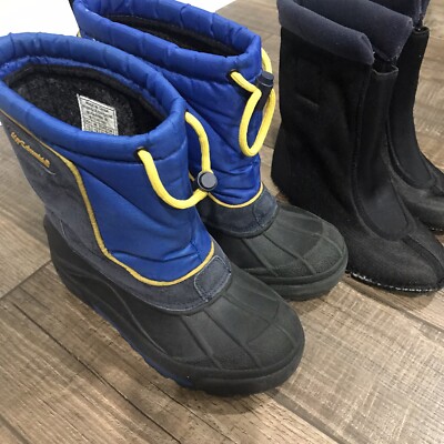 Columbia Bugabarn Jr. Winter Snow Boots Boys Size 13 With LINERS