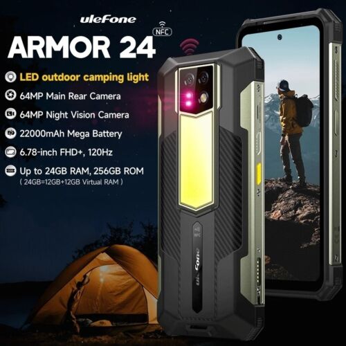 Ulefone Armor 24 6.78" 120Hz 24GB/256GB 64MP,Night Vision Rugged 4G Smartphone - Picture 1 of 9