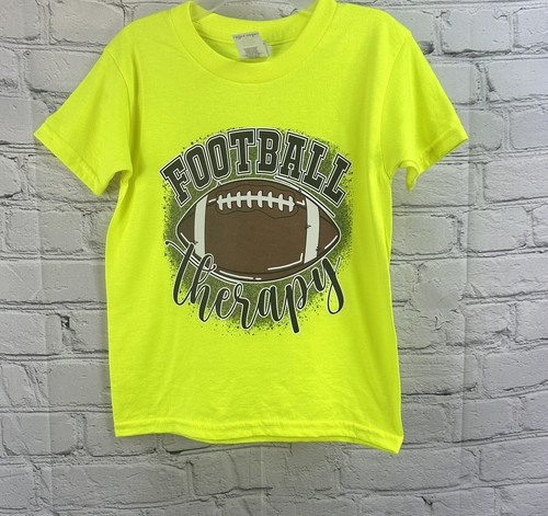 Boy's T-Shirt Football Therapy Shor Short Sleeve Yellow Graphic T-Shirt - Picture 2 of 7