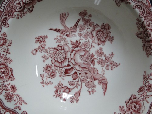 Crown Ducal Bristol Pink, Flowers & Birds: Cereal Bowl, 6 3/4", As Is - Picture 4 of 10
