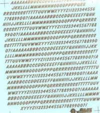 Slixx 8033 Alpha Numeric 1/8" waterslide Drag decal