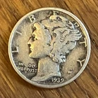 1939 Mercury Dime VF Philadelphia 90% Silver Pre-WWII New Deal Era US Coin 10c