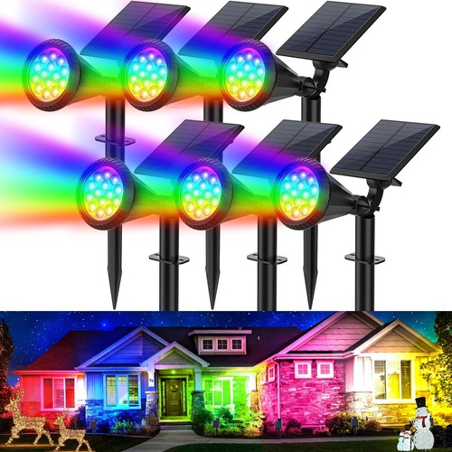 Solar Color Changing Lights Outdoor Waterproof, 7 Modes/6 Pack Christmas Mult...