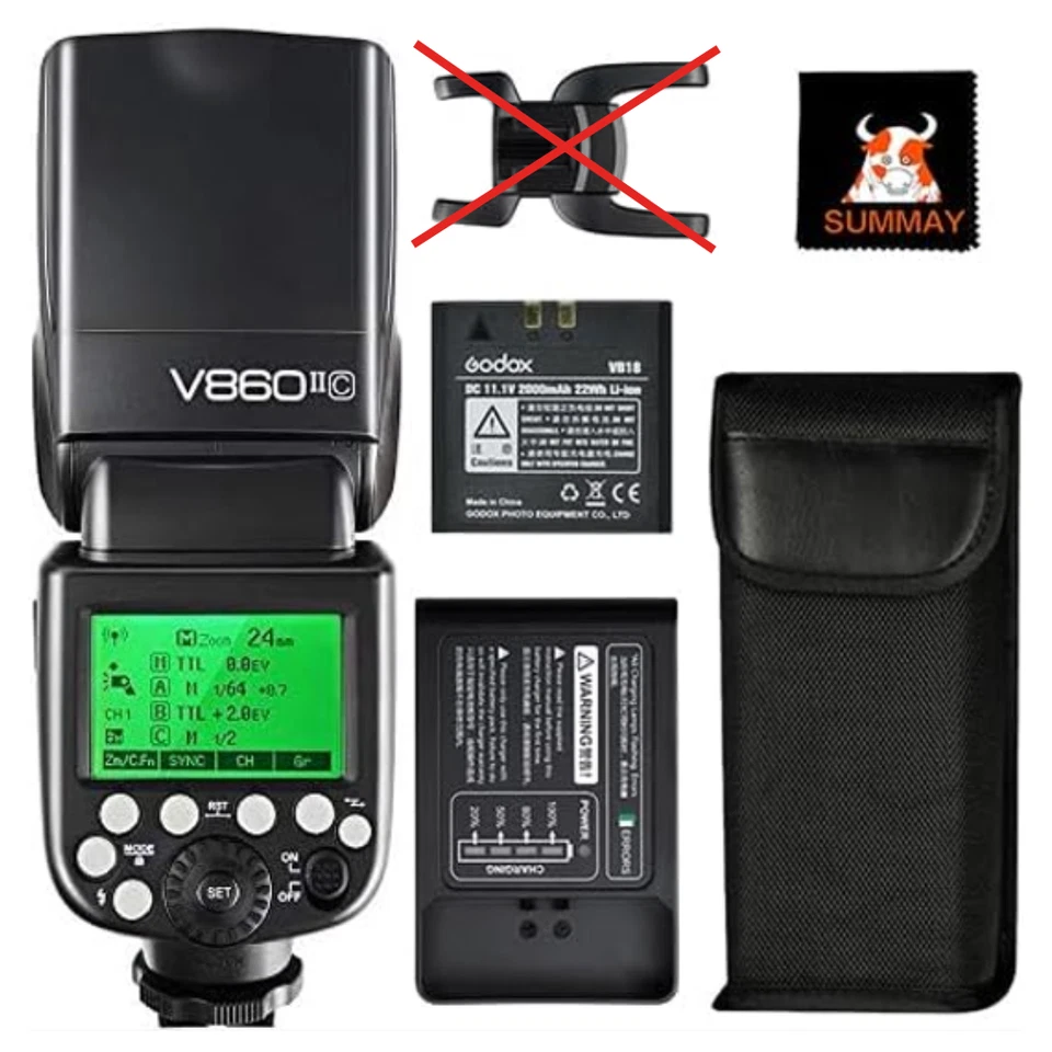Godox V860II-C Flash TTL HSS 1/8000s Pour Canon, Batterie Rechargeable NO STAND - Photo 3/4
