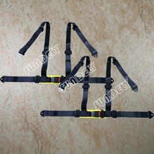 PAIR BLACK 3 4 POINT RACING SEAT BELT HARNESS Fit CAR/TRACK DAY/OFF ROAD BUGGY