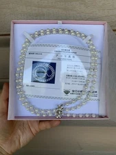 NEW Certified Akoya Saltwater Cultured Pearl & Crystal Beaded necklace 42.5”