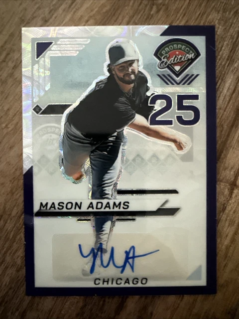 2025 Panini Prospect Edition Blue Mason Adams #172 #/49 SN White Sox