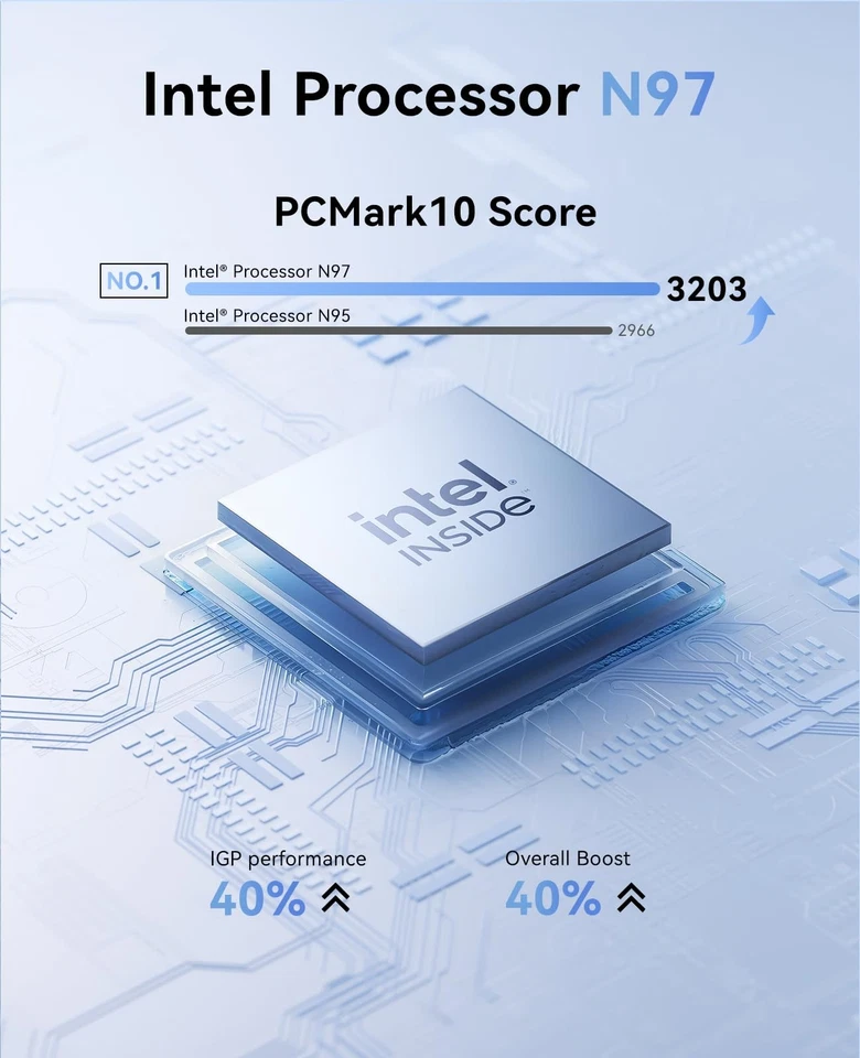 Essenx E1 Mini PC Computer with N97 Processor, 16GB DDR4 RAM 256GB M.2 SSD, M... - Image 3 of 4