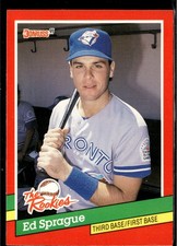 1991 Donruss The Rookies #14 ED SPRAGUE Toronto Blue Jays RC E4