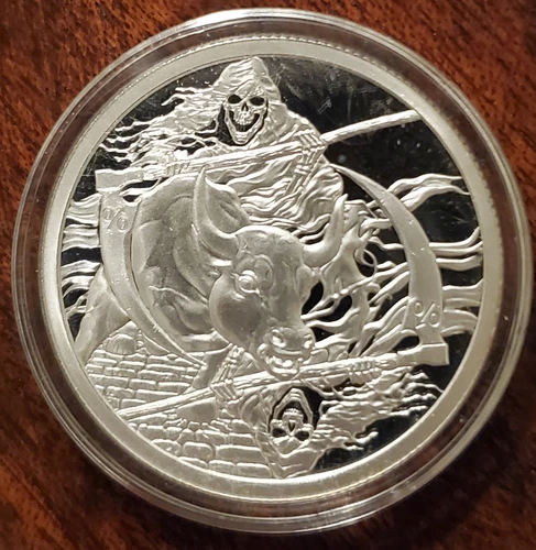 2019 Silver Shield Inverted Rate Reaper Proof Round Death of the Dollar 24
