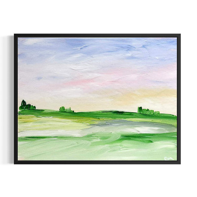 Original Abstract Landscape 11x14 Painting Acrylic Multicolor Wall Art Canvas