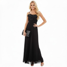 Trixxi Long Pleated Black Evening Dress Juniors Sizes S, M New MSRP $80.00