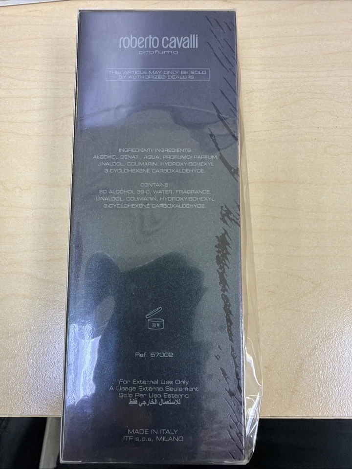 Roberto Cavalli 男士淡香水喷雾 3.4 盎司 100毫升全新罕见密封 — 第 2/4 张图片