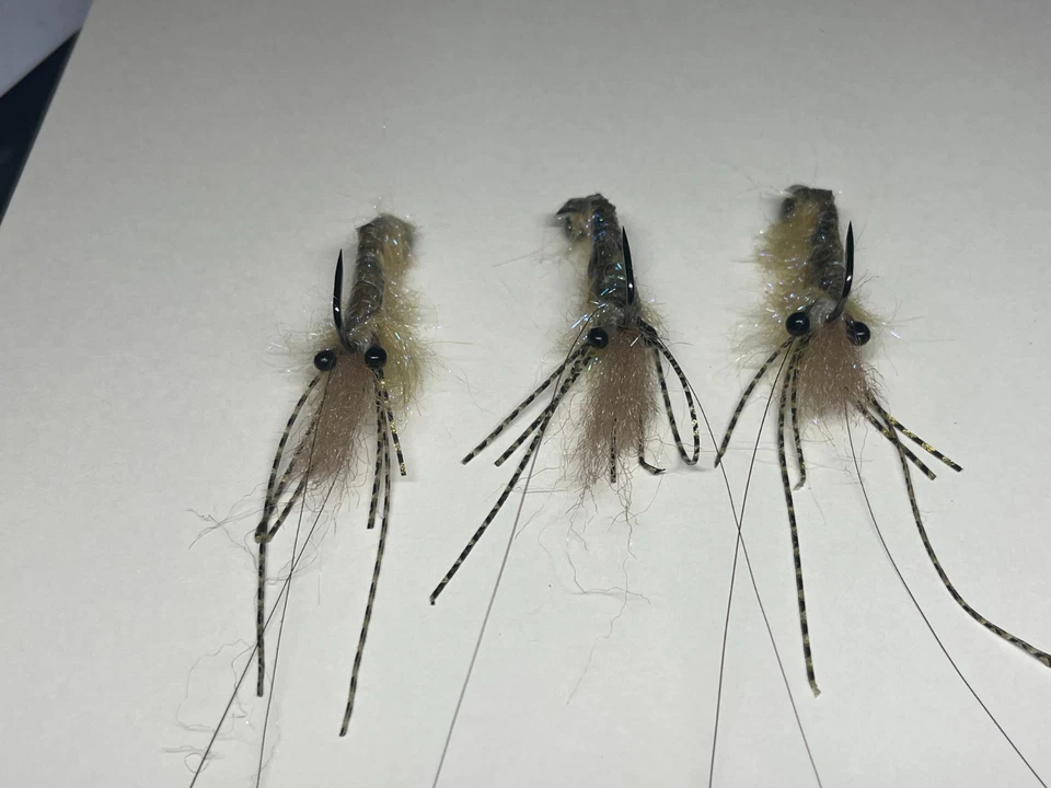 (CANTIDAD 3) Camarón Mosca Rayado Lubina Hueso Rojo Peces Agua Salada Róbalo Moscas Talla 2/0 Foto 4 de 4