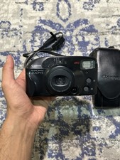 Canon Sure Shot Zoom S 35mm Film Point and Shoot Camera Black With Strap & Case