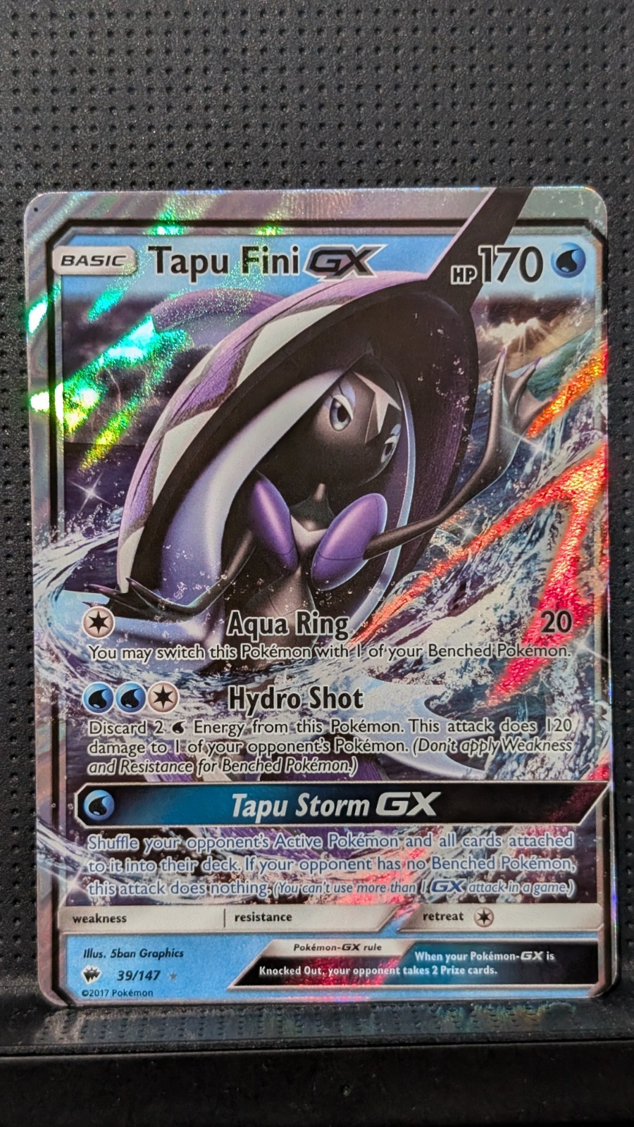 TAPU FINI GX MISCUT 39/147 SUN & MOON BURNING SHADOWS POKEMON ENGLISH NM