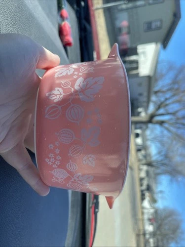 VTG Cinderella Pink Gooseberry PYREX 473 1qt Quart Casserole Dish USA NO LID
