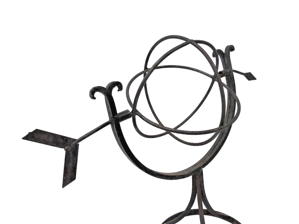 Кованая железная армиллярная сфера садовый декор деревенская металлическая стрела шар скульптура - Изображение 2 из 4