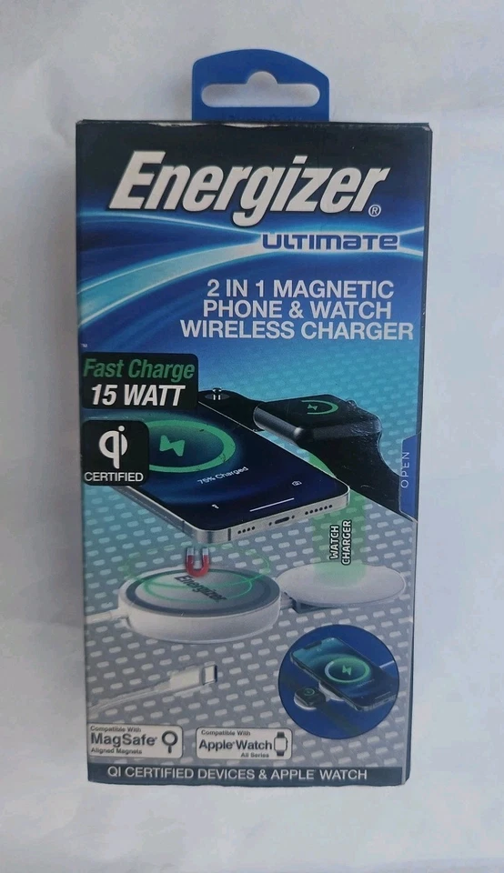 Cargador inalámbrico magnético para teléfono y reloj Energizer Ultimate 2 en 1 (ENG-UQIMAG05) Foto 2 de 4