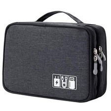 Travel Cable Organizer Bag, Electronic Accessories Case Portable S Black
