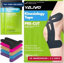 Precut Kinesiology Tape for Knees, 12 Pcs Individual Packeaged - Knee Support