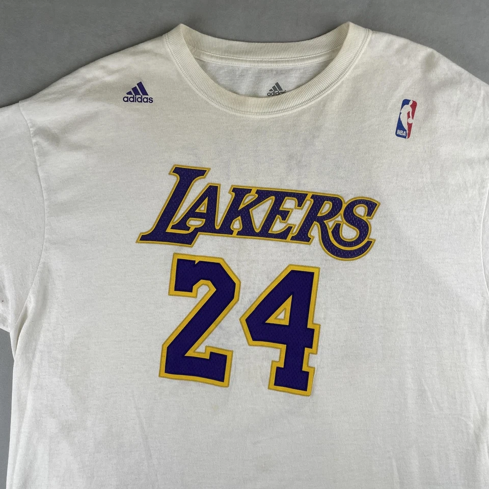 Los Angeles Lakers T-Shirt Men XL White NBA Basketball Kobe Bryant Mamba Adidas - Image 4 of 4