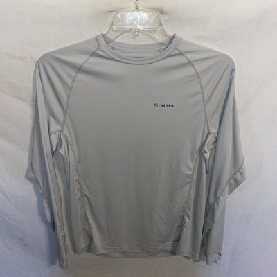Simms Mens Fishing Shirt Size Medium Beige Outdoors Athleisure Activewear