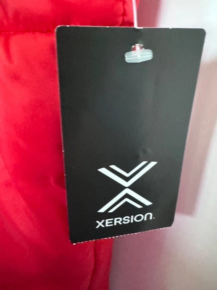 Colete Xersion Essential sem mangas com zíper completo XLT, sem etiqueta, à prova de vento, bolso com zíper, vermelho - Imagem 4 de 4