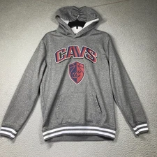 Cleveland Cavs Hoodie Men's Small Gray Pullover Sweatshirt NBA Basketball FLAW