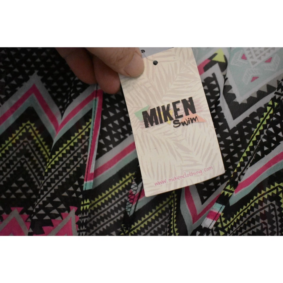 Nuevo con etiquetas Traje de baño para mujer Miken Chevron estampado cintura imperio encubrimiento nuevo talla XL Foto 3 de 4