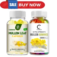 Mullein Leaf Gummies/Capsules For Lung Cleanse & Detox,Respiratory Health