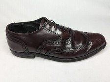 Vintage Biltrite Mens 8.5 D Black Leather Lace Up Wingtip Shoes Made In USA