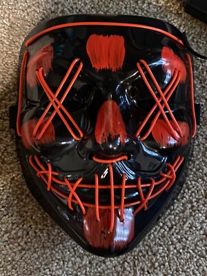 Poptrend Halloween Mask LED Light up Mask / Red /  Pre-owned