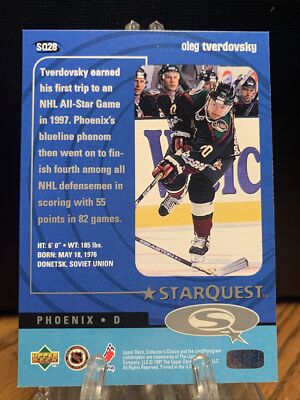 1997-98 Collector's Choice Hockey Star Quest #SQ28 Oleg Tverdovsky