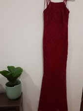 Levora  Dress  Cocktail Formal Womens  Size 6  Deep Red  Lace Fishtail New Tag