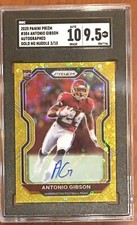 2020 Panini Prizm #384 Antonio Gibson No Huddle Gold Auto /10 Rookie SGC 9.5