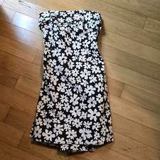 Vintage Victor Costa Floral Dress Bodice Strapless Size 2 Black And White