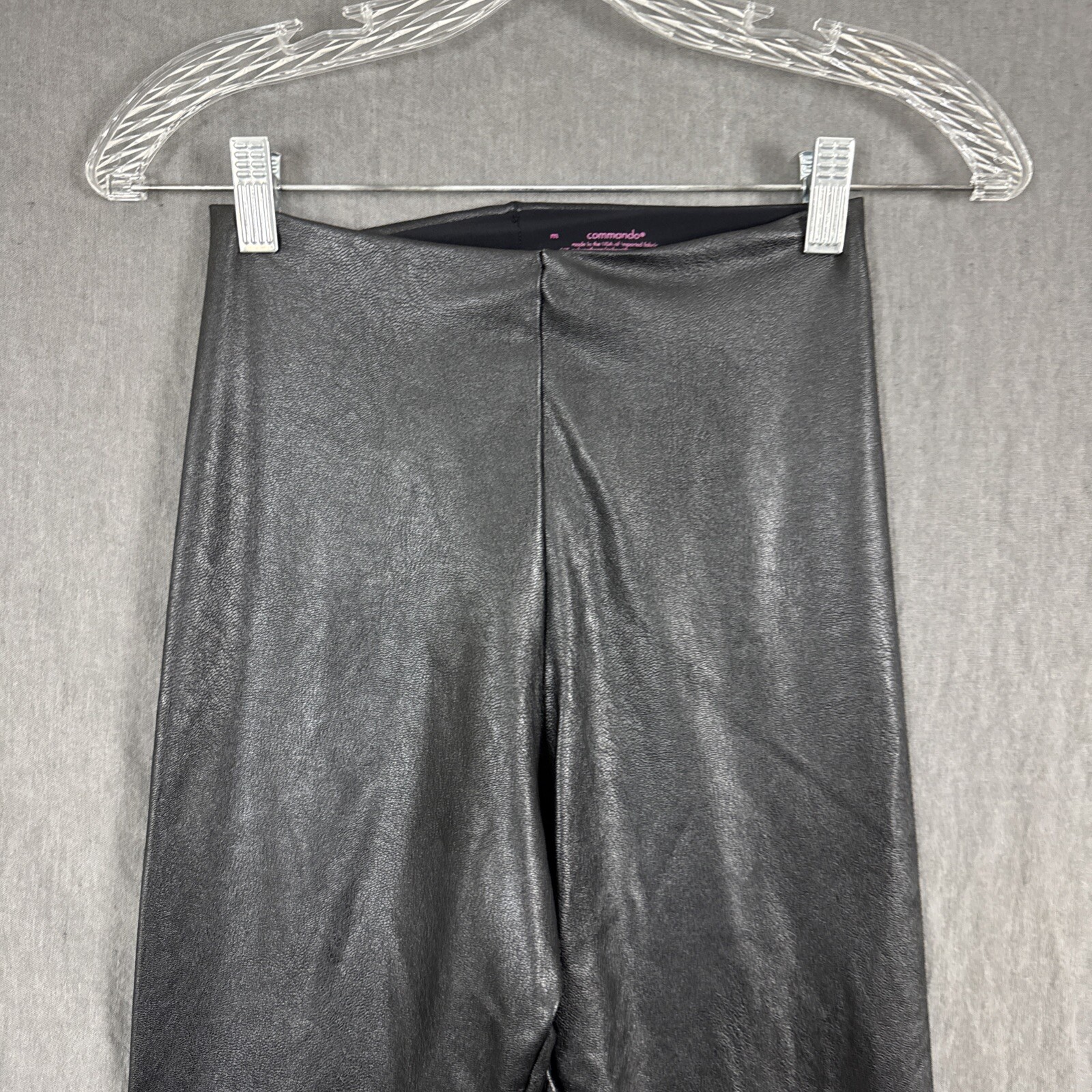 Commando Women's Size Medium Solid Black Faux Lea… - image 3