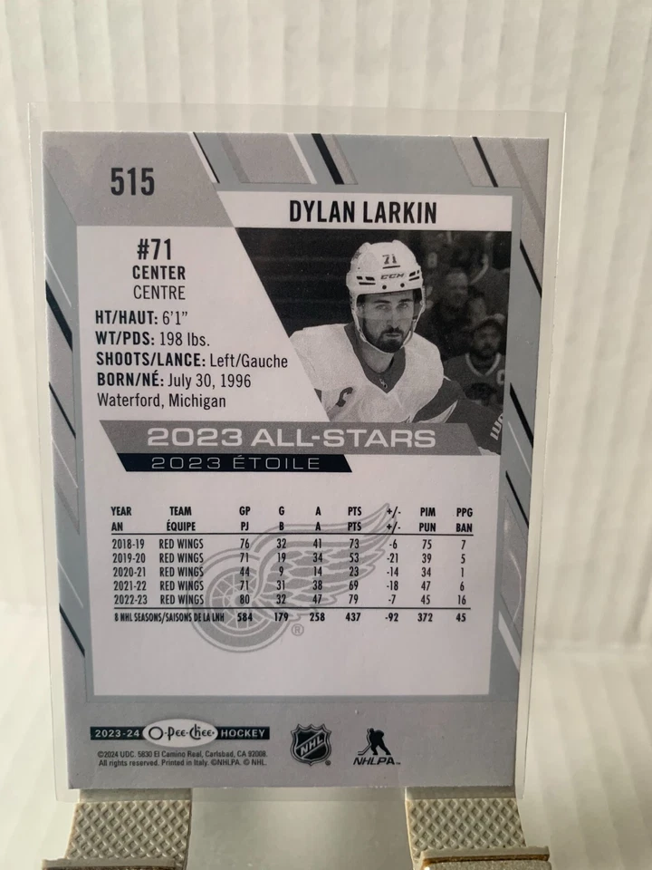 2023-24 OPC O-Pee-Chee All-Stars Dylan Larkin 515 Detroit Red Wings - Image 2 of 2